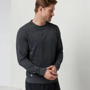 Vuori Men's Ponto Performance Crew Long Sleeve Shirt Charcoal Heather Size XL